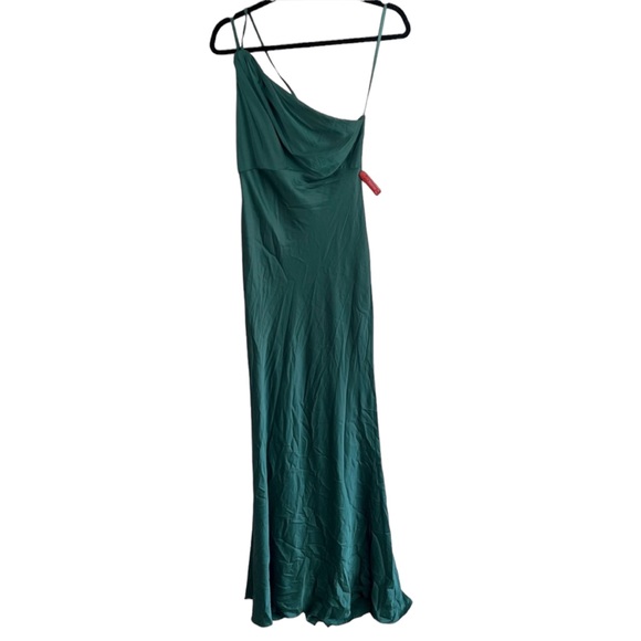 Ieena for Mac Duggal One Shoulder Emerald Green Dress Gown 55385 size 0 - Picture 7 of 11